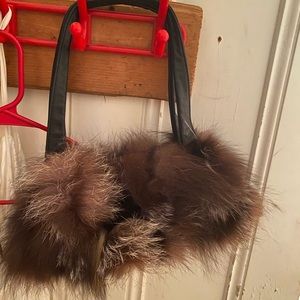 Cute Paolo Masi fox fur shoulder purse
